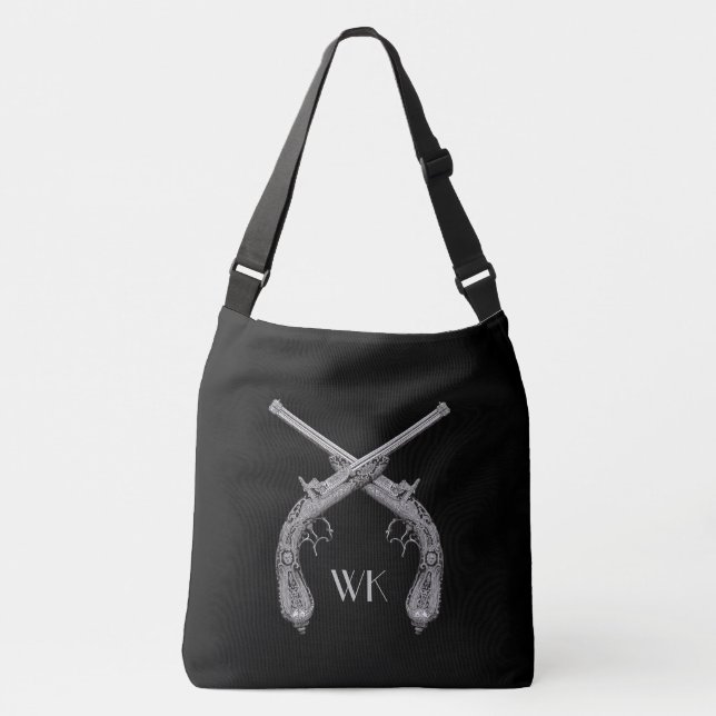 Sac Ajustable Pistolets croisés Monogramme Noir (Devant)
