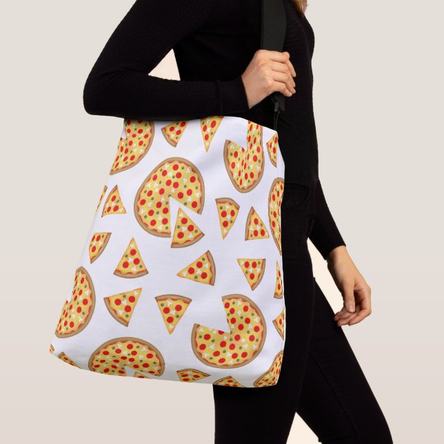 Sac Ajustable Pizza et tranches de cool motif sur blanc (De près)
