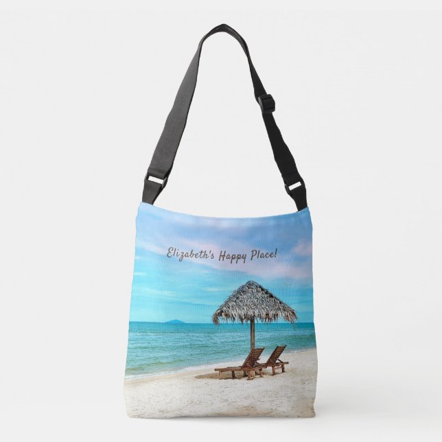 Sac Ajustable Plage de sable tropicale personnalisée (Devant)