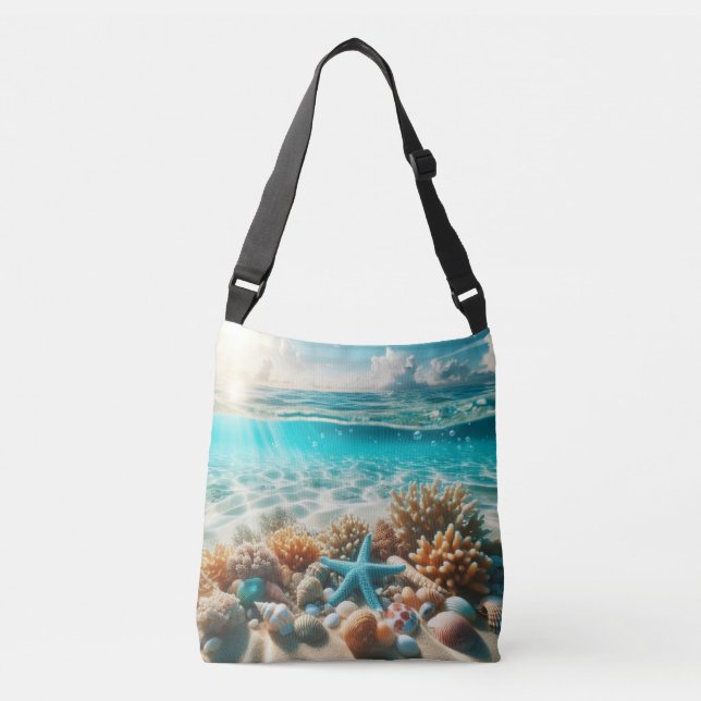 Sac Ajustable Plage tropicale Poisson étoile Coquillages Océan S (Devant)