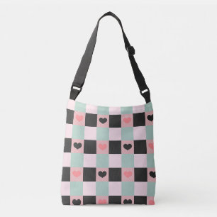 Sac Ajustable Plaid Coeur de bison à la menthe noire