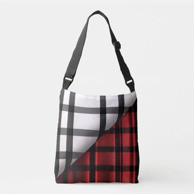 Sac Ajustable Plaid Moderne Abstraite Rouge Noir Plaid Collectio (Devant)