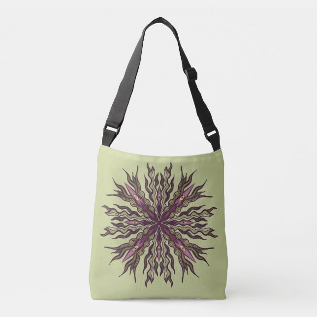 Sac Ajustable Plante à œil psychédélique - Mandala botanique sur (Devant)