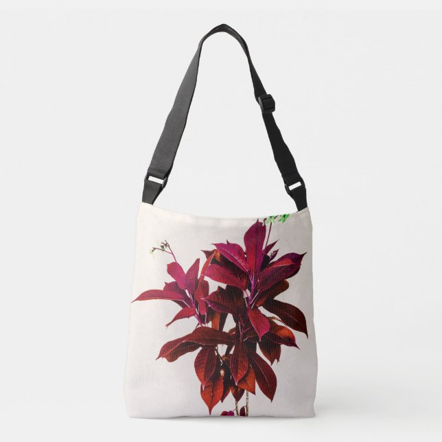 Sac Ajustable Plante de Jatropha en rouge profond (Devant)