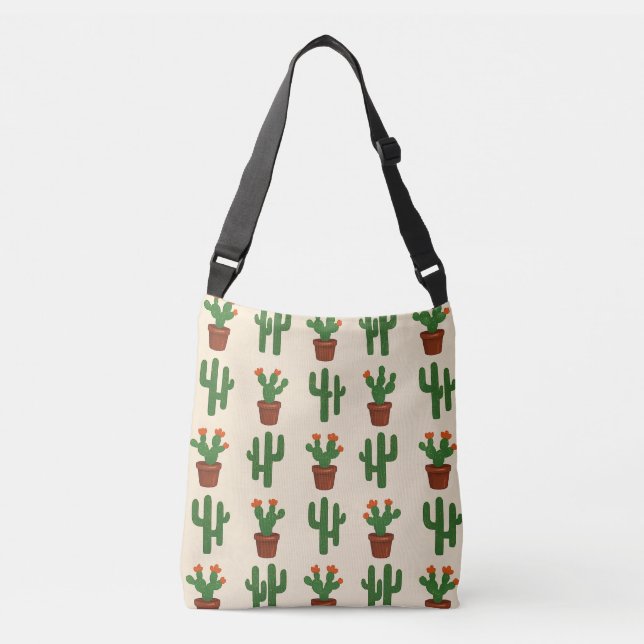 Sac Ajustable Plantes de cactus vertes et crème  (Devant)