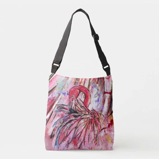 Sac Ajustable Plumes au rose (Devant)