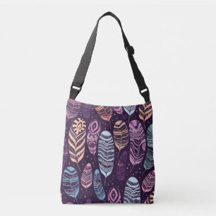Sac Ajustable Plumes ethniques : motif noir et blanc