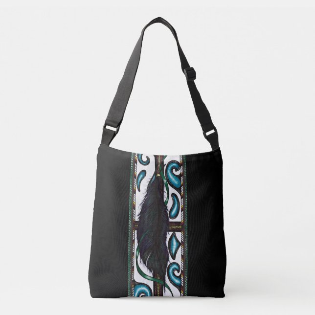 Sac Ajustable Plumes noires (Devant)