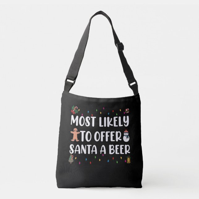 Sac Ajustable Plus susceptible d'offrir une bière à Santa Drôle  (Devant)