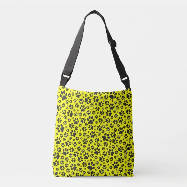 Sac Ajustable Poches de chien noir et blanc Pointe Polka sur jau (Devant)