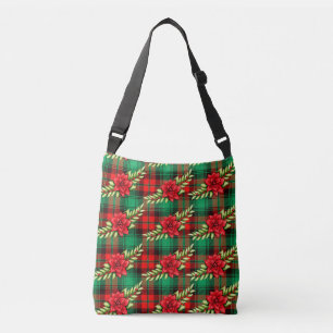 Sac Ajustable Poinsettias Plaid De Noël Et Feuilles 2