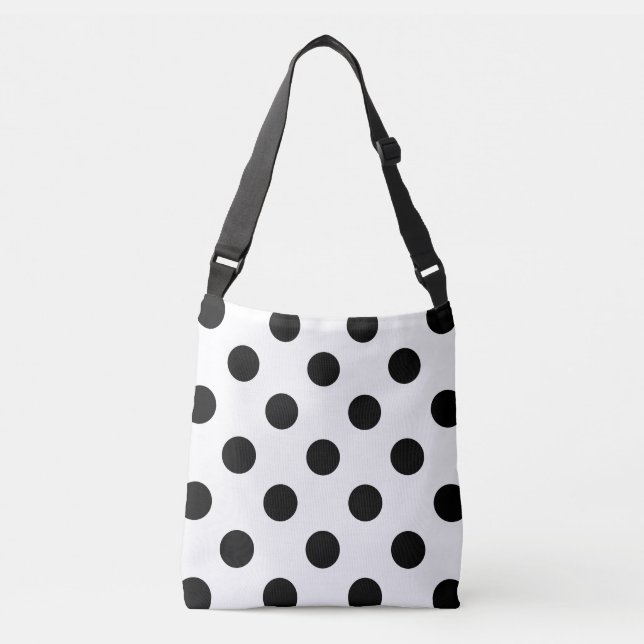 Sac Ajustable Point Polka noir et blanc (Devant)