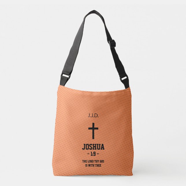 Sac Ajustable Points orange motif Bible chapitre verset chrétien (Devant)