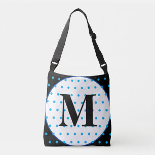 Sac Ajustable Pois Monogrammes Géométriques Bleus Noir