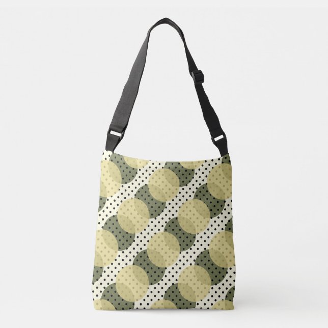 Sac Ajustable Pois noir vert sur crème (Devant)