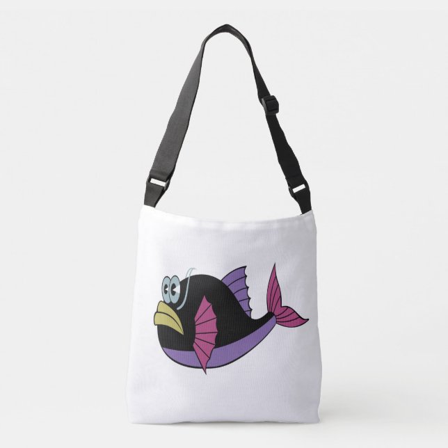 Sac Ajustable Poisson-taupe violet et noir multicolore (Devant)