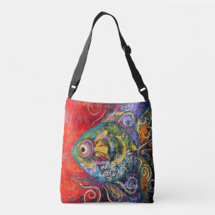 Sac Ajustable Poisson tropical dans les violets et les rouges