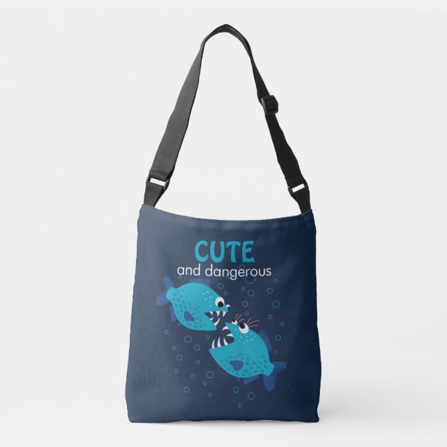 Sac Ajustable Poissons mignons et dangereux des textes faits sur (Devant)