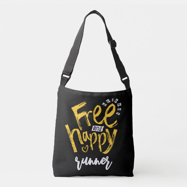 Sac Ajustable Police d'écriture brosse jaune noir inspirante gra (Devant)