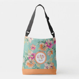 Sac Ajustable Portez votre nom en Fleurs : Fourre-tout Floral av