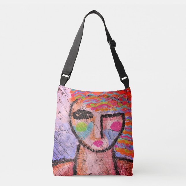 Sac Ajustable Portrait Abstrait coloré d'une femme (Devant)