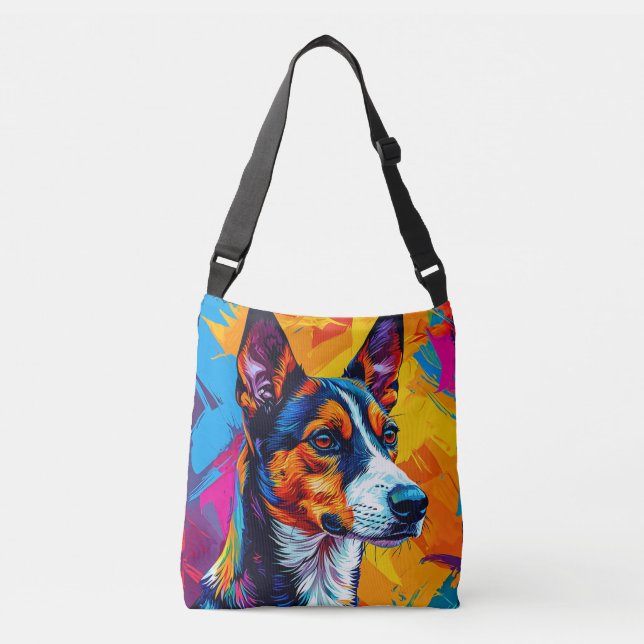 Sac Ajustable Portrait abstrait de chien Basenji (Devant)
