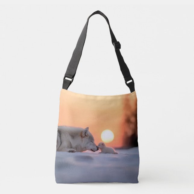 Sac Ajustable Portrait d'animal loup aimant  (Devant)