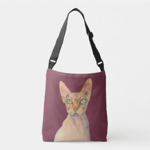 Sac Ajustable Portrait d'aquarelle de chat de Sphynx