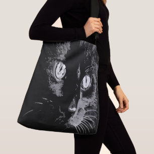 Sac Ajustable Portrait de chat Noir Artisé au Charbon
