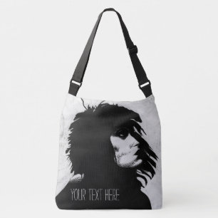 Sac Ajustable Portrait de déesse gothique Art original Noir Blan
