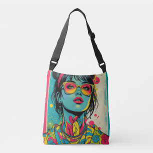 Sac Ajustable Portrait Neon Pop Diva - Art rétro gras et dynamiq