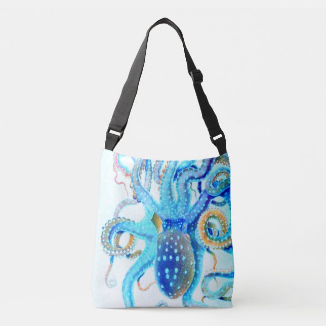 Sac Ajustable Poulpe coloré bleu (Devant)