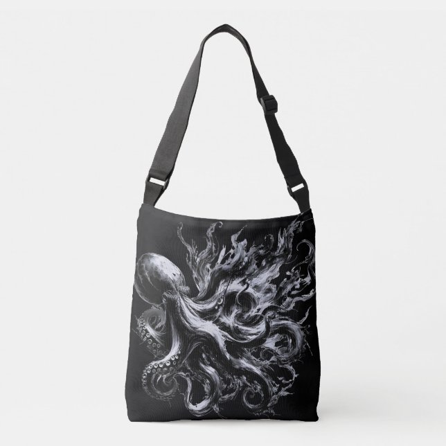 Sac Ajustable Poulpe Kraken Fluide Encre Abstraite (Devant)