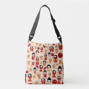 Sac Ajustable Poupées japonaises - Chats Kokeshi et Maneki Neko