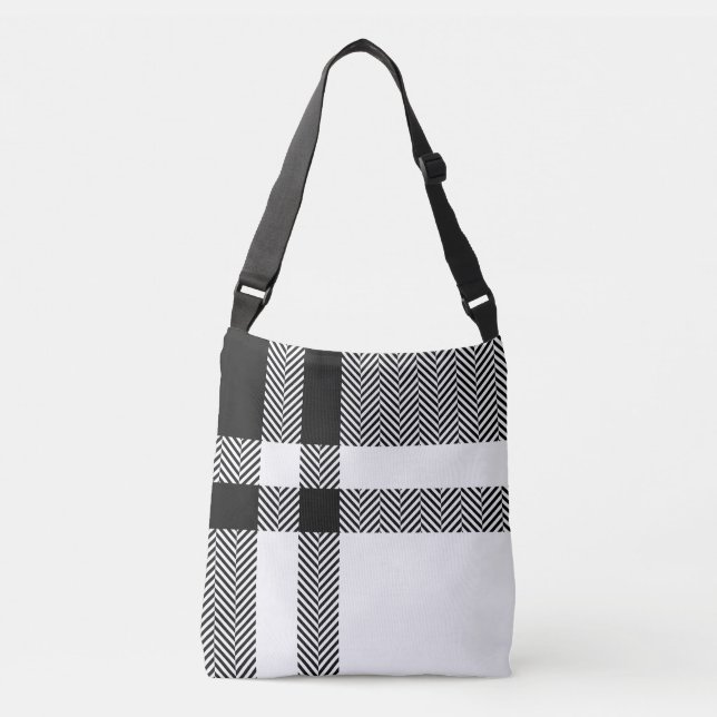Sac Ajustable Pour son simple chic unique noir et blanc moderne (Devant)