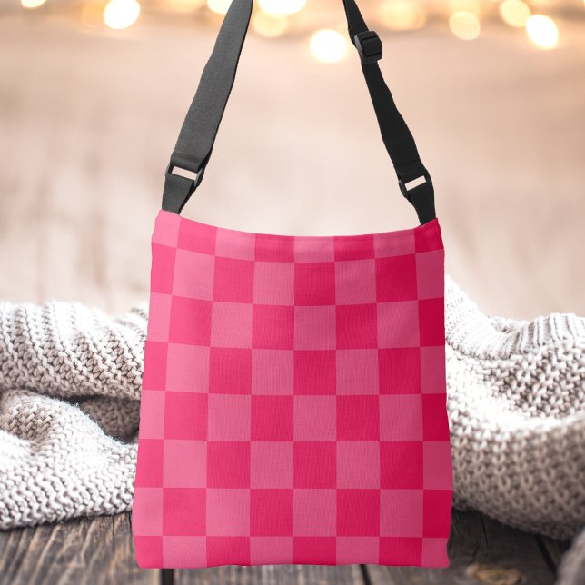 Sac Ajustable Pour son simple rose à carreaux unique et chic (Créateur téléchargé)