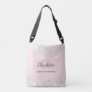 Sac Ajustable Poussière de paillettes argent or rose monogramme