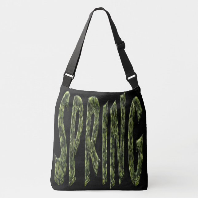 Sac Ajustable Printemps amusant Feuilles vertes Typographie Élég (Devant)