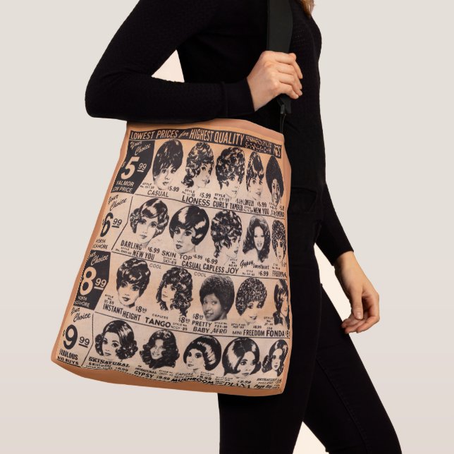 Sac Ajustable publicité pour perruques au début des années 1970 (De près)