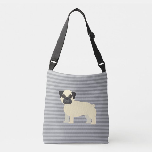 Sac Ajustable Pug Gris Ligné (Devant)