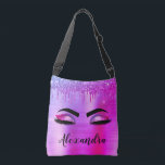 Sac Ajustable Purple Glitter Sparkle Eyelashes Monogram<br><div class="desc">Purple Faux Foil Parties scintillant d'étincelle métallique broyée Monogramme de métal brossé Nom et cils initiaux (cils),  Extensions d'oreillettes et sac d'yeux. Le design fait le cadeau parfait pour 16 ans,  mariage,  douche nuptiale,  anniversaire,  baby shower ou bachelorette pour quelqu'un à la recherche d'un style cool tendance.</div>