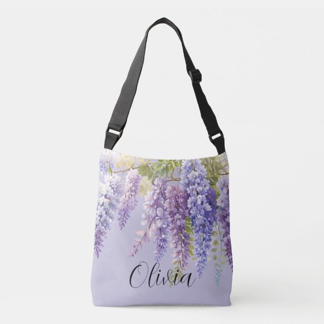 Sac Ajustable Purple lavande aquarelle glycine florale lilas (Devant)