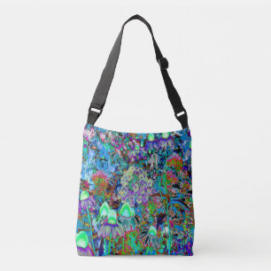 Sac Ajustable Purple psychédélique et fleurs de jardin vert citr