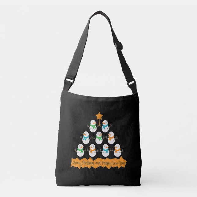 Sac Ajustable pyramide de sapin de Noël en bonhommes de neige de (Devant)