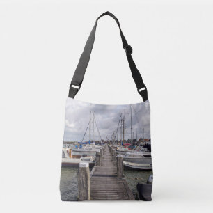 Sac Ajustable Quai avec bateaux et yachts à Marken Pays-Bas