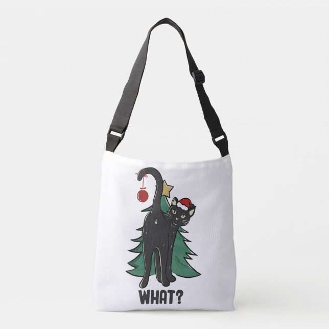 Sac Ajustable Quoi ? Noël Black Cat Conception de vacances (Devant)