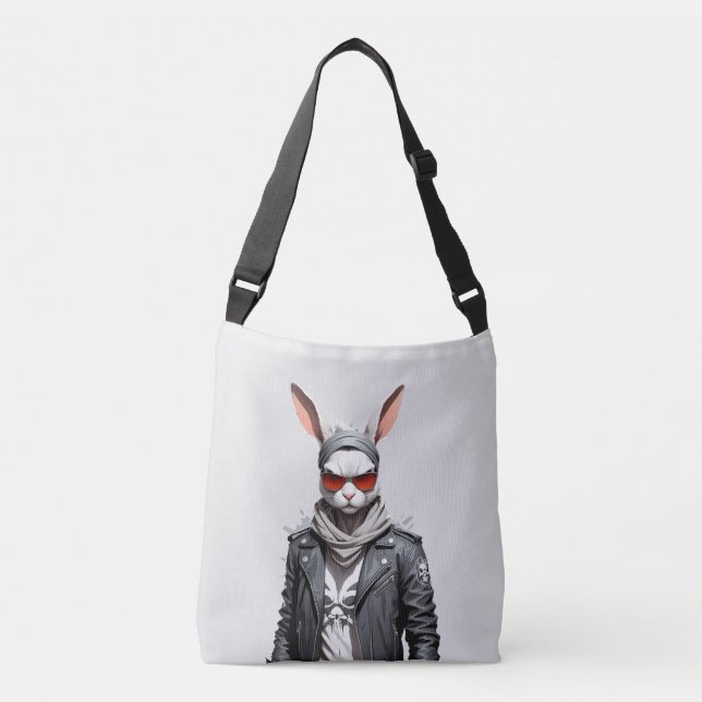 Sac Ajustable Rabbit Biker Rebel en cuir Jacket Cool Style (Devant)