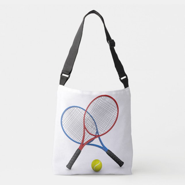 Sac Ajustable Racket de tennis et ballon bleu 3D (Devant)