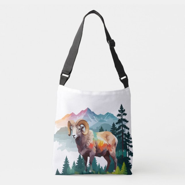 Sac Ajustable Ram Vector Art Animal Dans La Majestic Nature Sauv (Devant)