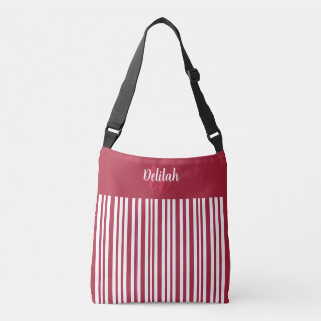 Sac Ajustable Rayure de canne à sucre avec bloc de couleur rouge (Devant)